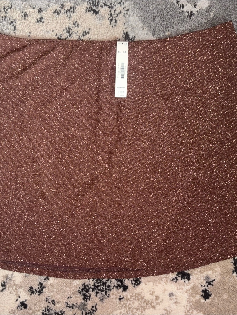 PINK Victoria's Secret Brown - Gold Glitter Mini Skirt